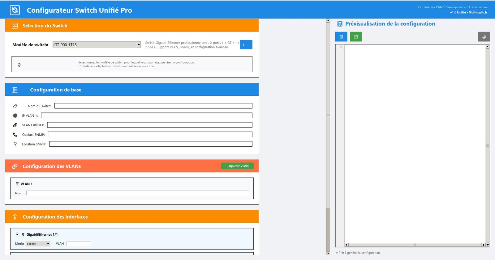 Vue d'ensemble du configurateur